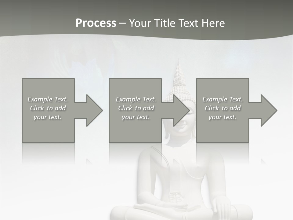 A Buddha Statue Sitting On Top Of A White Table PowerPoint Template