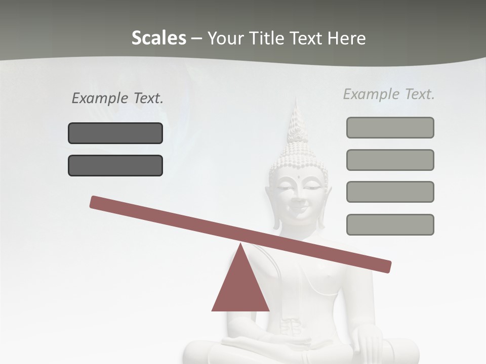 A Buddha Statue Sitting On Top Of A White Table PowerPoint Template