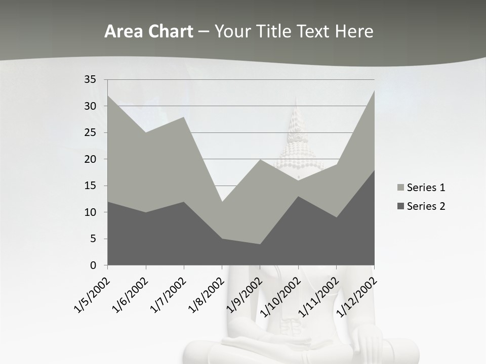 A Buddha Statue Sitting On Top Of A White Table PowerPoint Template