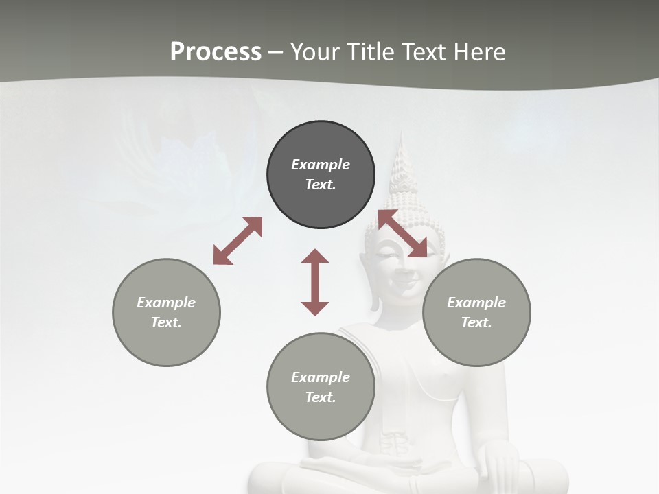 A Buddha Statue Sitting On Top Of A White Table PowerPoint Template