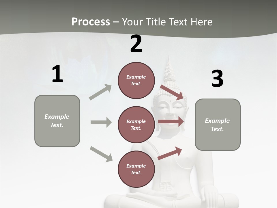 A Buddha Statue Sitting On Top Of A White Table PowerPoint Template
