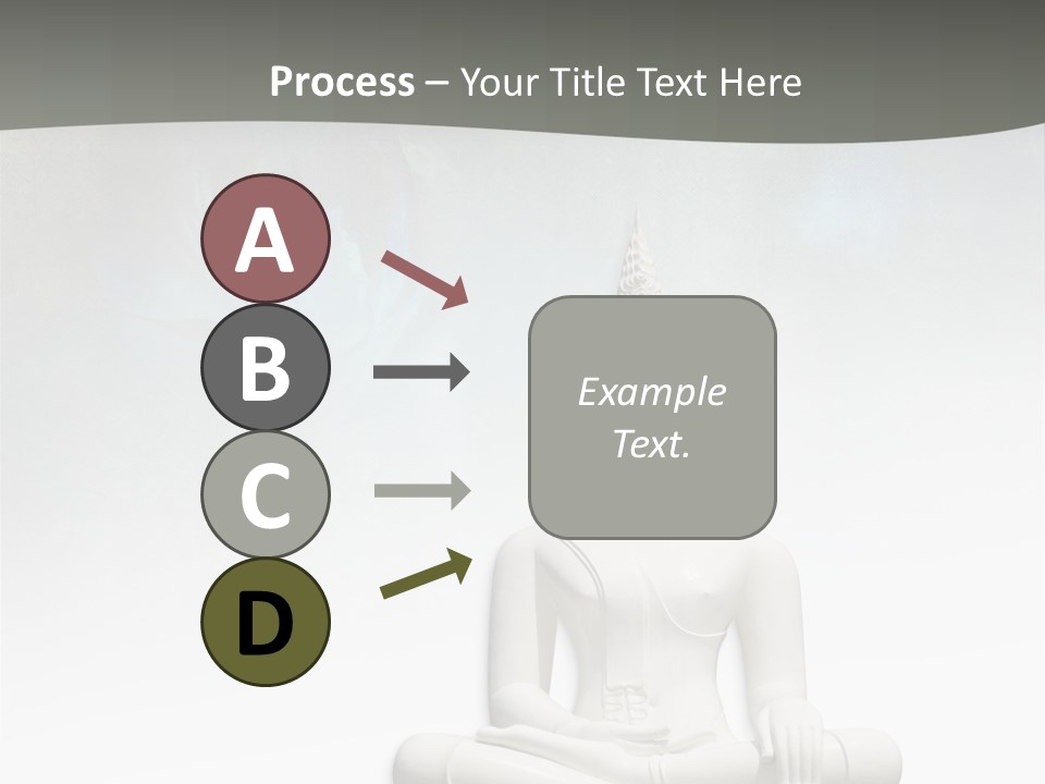 A Buddha Statue Sitting On Top Of A White Table PowerPoint Template