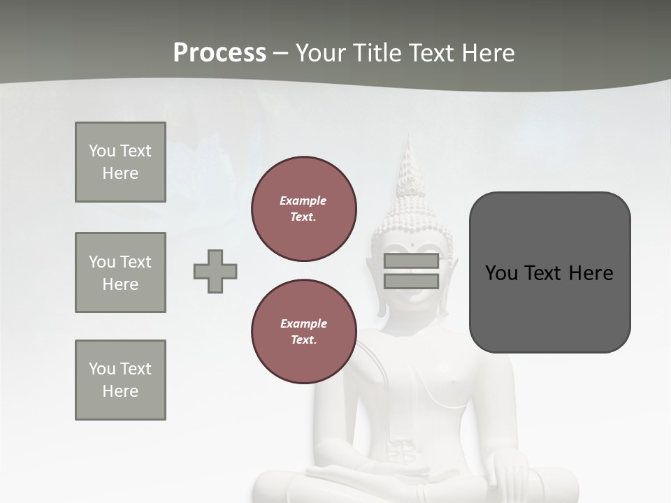 A Buddha Statue Sitting On Top Of A White Table PowerPoint Template