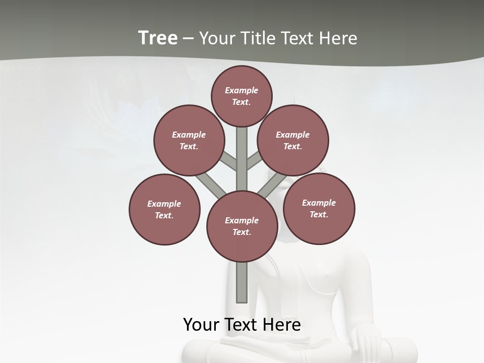 A Buddha Statue Sitting On Top Of A White Table PowerPoint Template