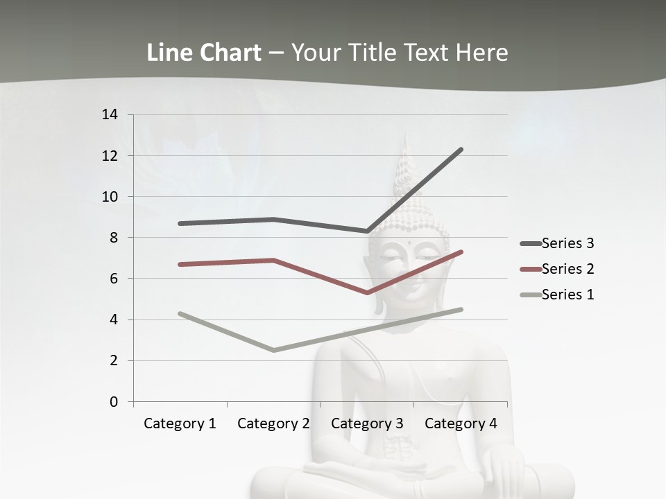 A Buddha Statue Sitting On Top Of A White Table PowerPoint Template