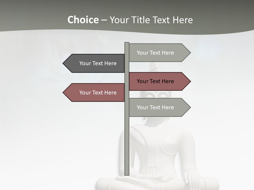 A Buddha Statue Sitting On Top Of A White Table PowerPoint Template
