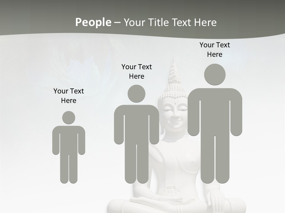 A Buddha Statue Sitting On Top Of A White Table PowerPoint Template