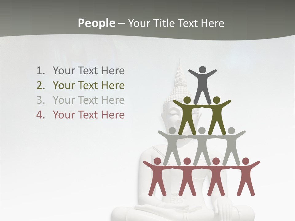 A Buddha Statue Sitting On Top Of A White Table PowerPoint Template