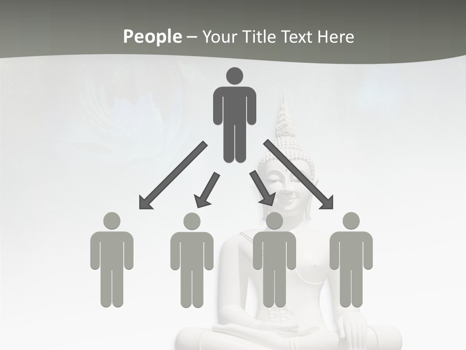 A Buddha Statue Sitting On Top Of A White Table PowerPoint Template