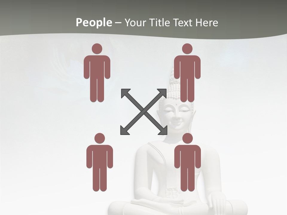 A Buddha Statue Sitting On Top Of A White Table PowerPoint Template
