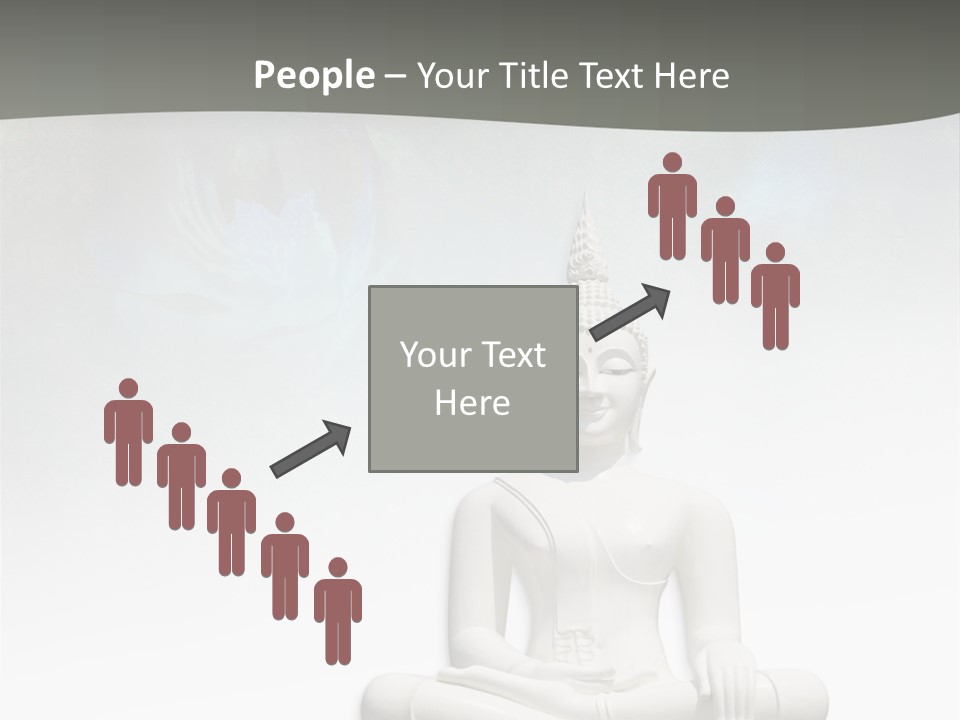 A Buddha Statue Sitting On Top Of A White Table PowerPoint Template