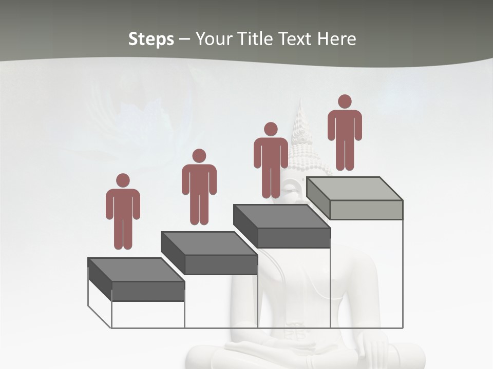 A Buddha Statue Sitting On Top Of A White Table PowerPoint Template