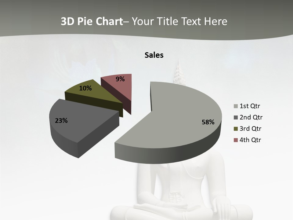 A Buddha Statue Sitting On Top Of A White Table PowerPoint Template