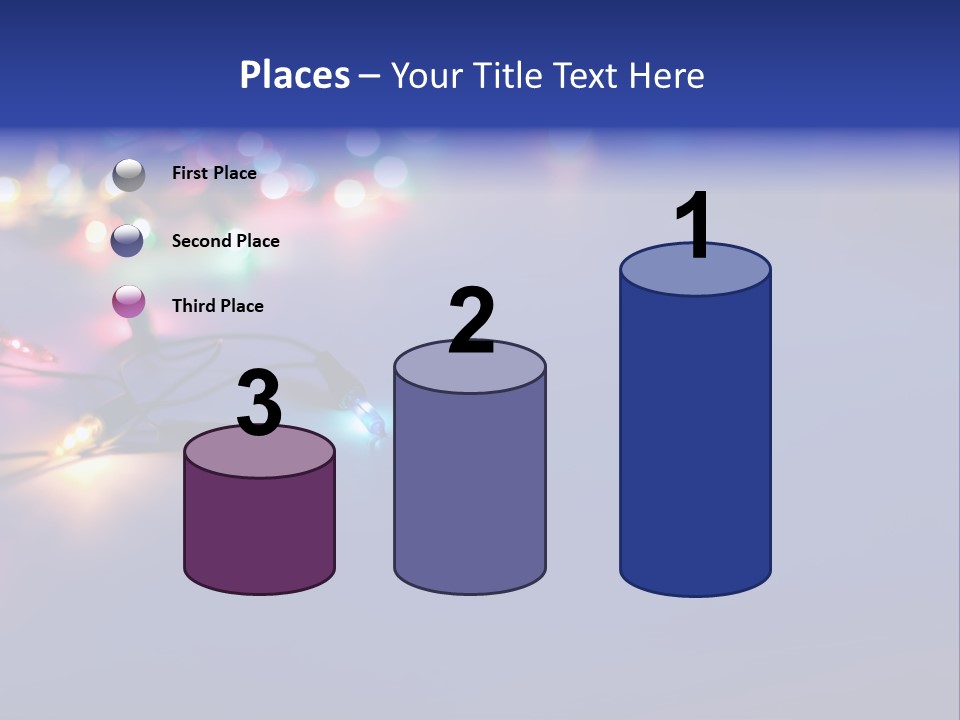 A Group Of Lights On A Table With A Blue Background PowerPoint Template