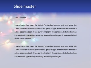 A Group Of Lights On A Table With A Blue Background PowerPoint Template