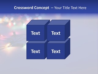 A Group Of Lights On A Table With A Blue Background PowerPoint Template