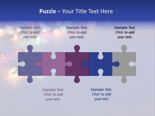 A Group Of Lights On A Table With A Blue Background PowerPoint Template