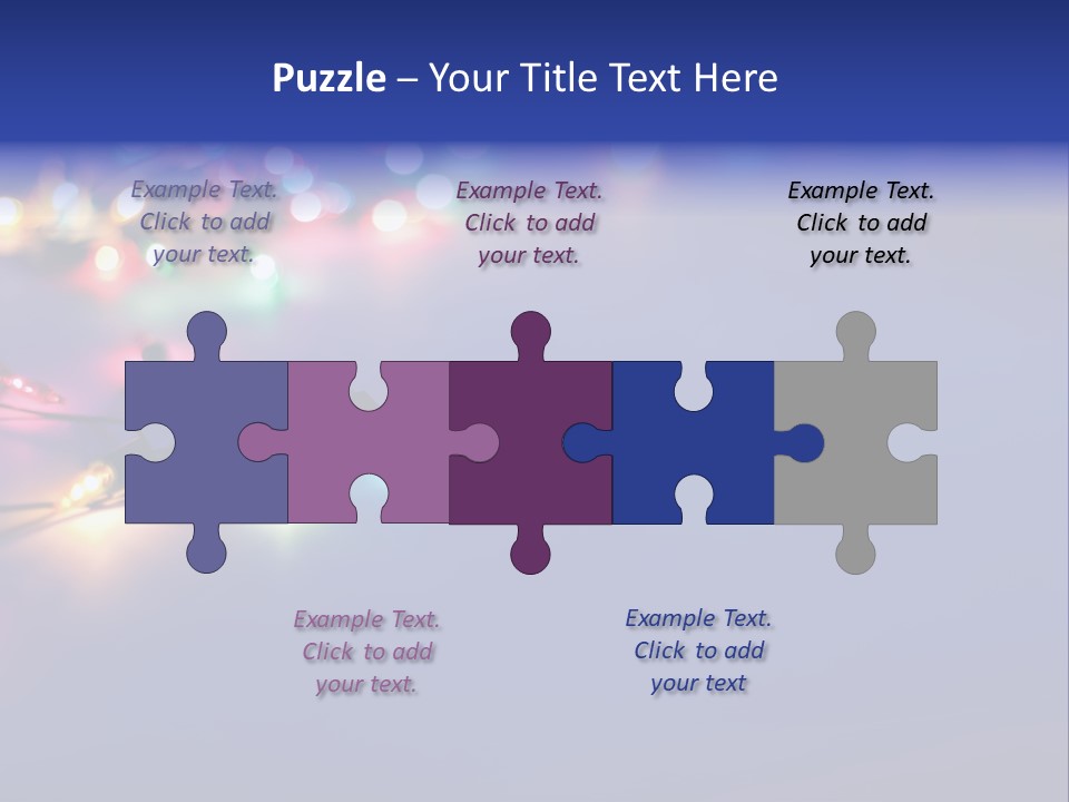 A Group Of Lights On A Table With A Blue Background PowerPoint Template
