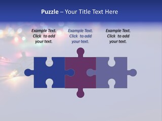 A Group Of Lights On A Table With A Blue Background PowerPoint Template