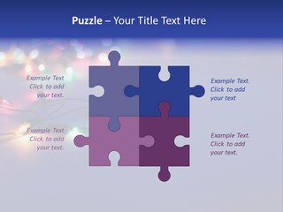 A Group Of Lights On A Table With A Blue Background PowerPoint Template