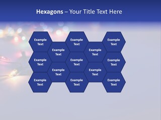 A Group Of Lights On A Table With A Blue Background PowerPoint Template