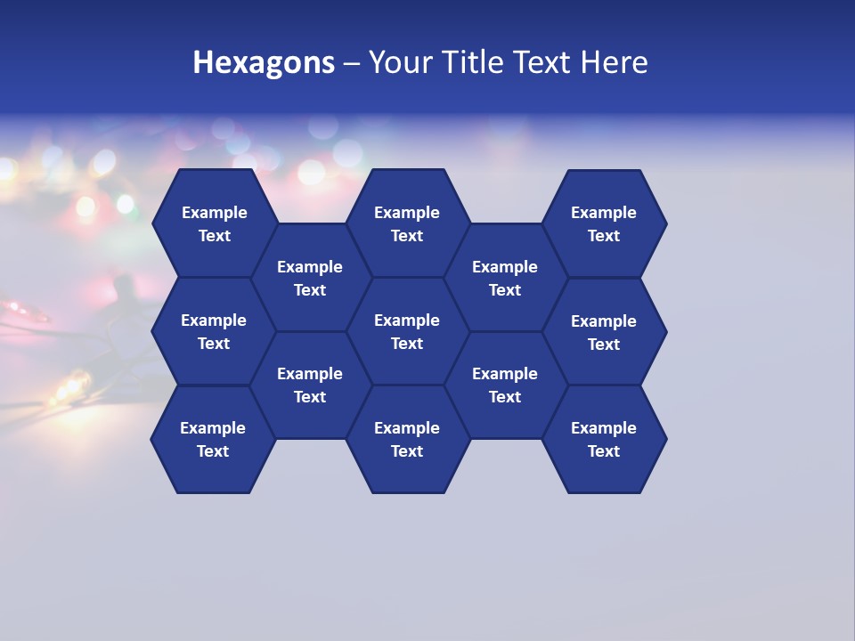 A Group Of Lights On A Table With A Blue Background PowerPoint Template