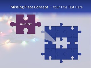 A Group Of Lights On A Table With A Blue Background PowerPoint Template