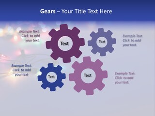 A Group Of Lights On A Table With A Blue Background PowerPoint Template