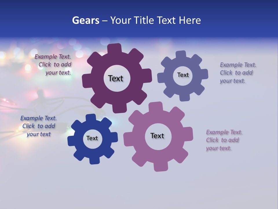 A Group Of Lights On A Table With A Blue Background PowerPoint Template