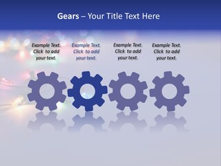 A Group Of Lights On A Table With A Blue Background PowerPoint Template