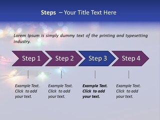 A Group Of Lights On A Table With A Blue Background PowerPoint Template