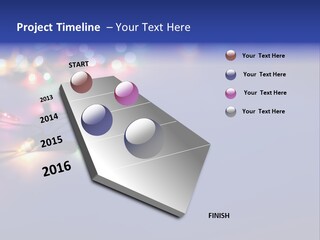 A Group Of Lights On A Table With A Blue Background PowerPoint Template