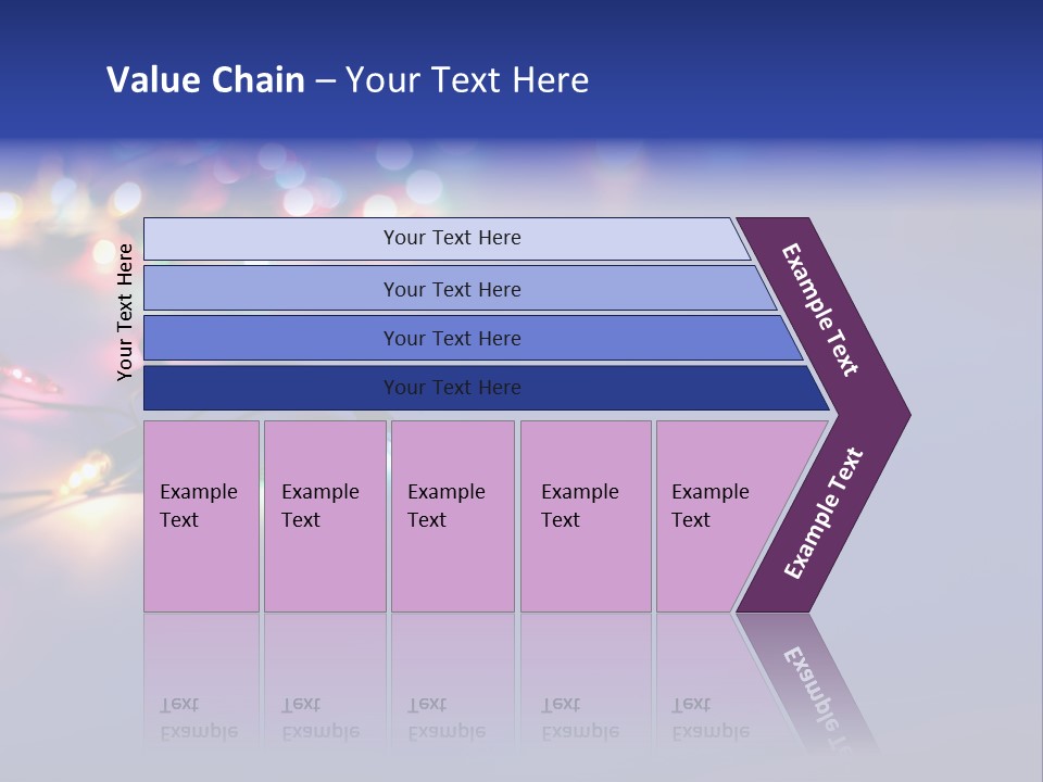 A Group Of Lights On A Table With A Blue Background PowerPoint Template
