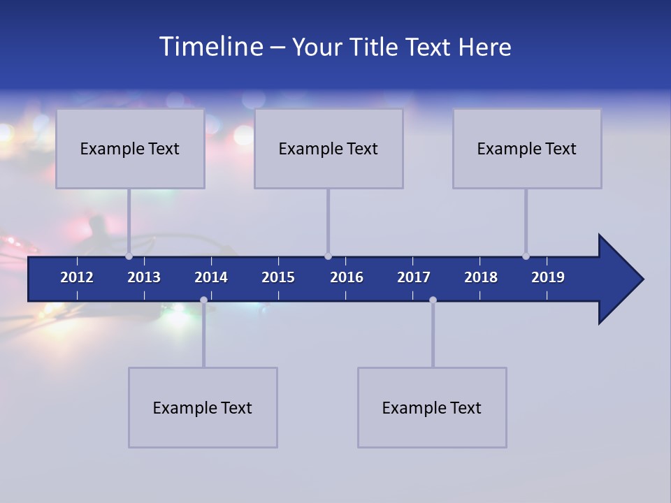 A Group Of Lights On A Table With A Blue Background PowerPoint Template