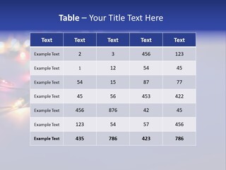 A Group Of Lights On A Table With A Blue Background PowerPoint Template
