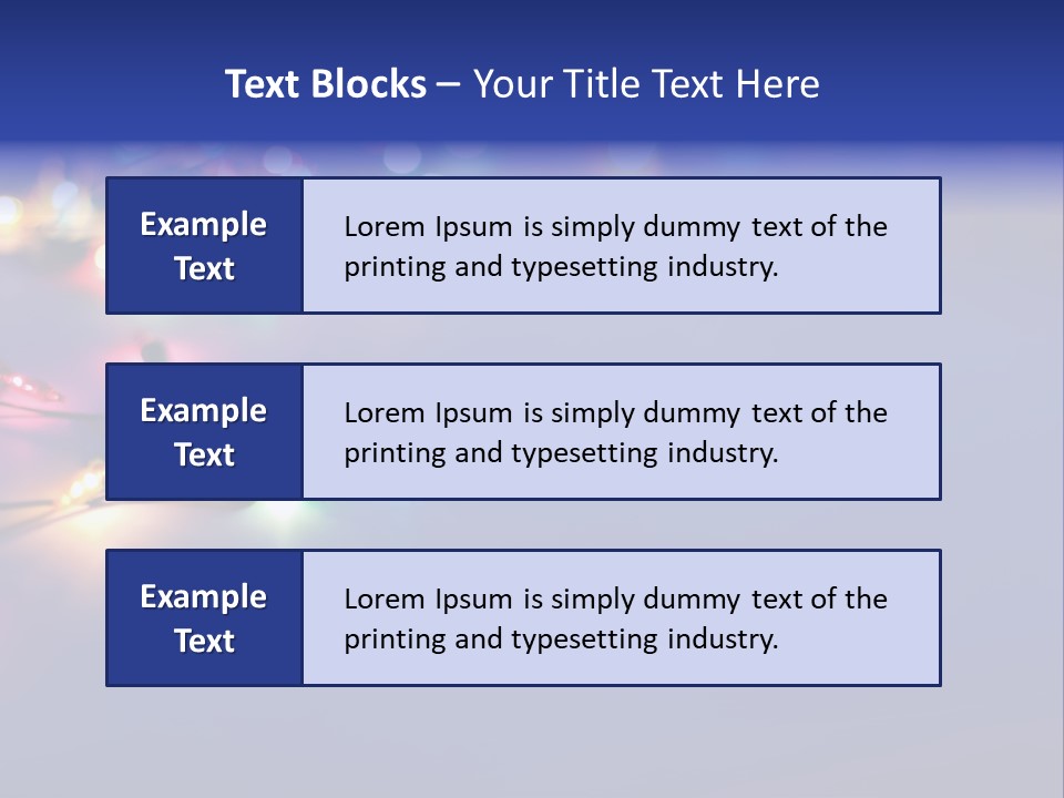 A Group Of Lights On A Table With A Blue Background PowerPoint Template