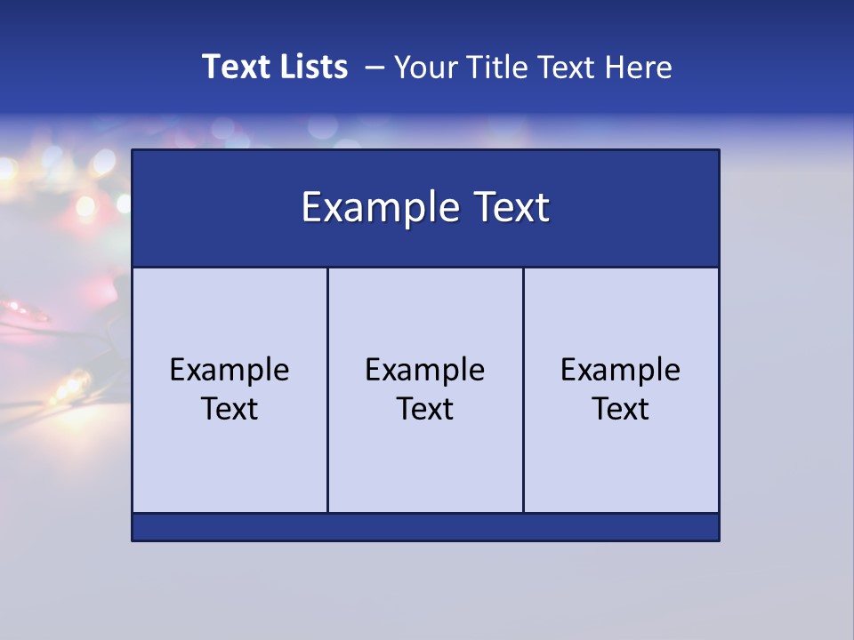 A Group Of Lights On A Table With A Blue Background PowerPoint Template