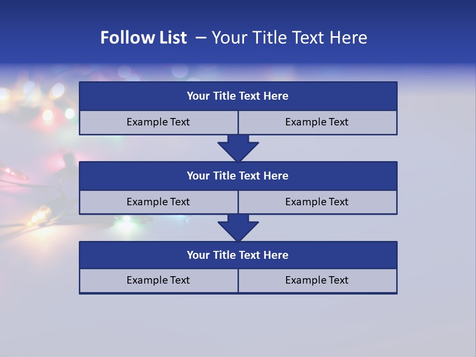 A Group Of Lights On A Table With A Blue Background PowerPoint Template