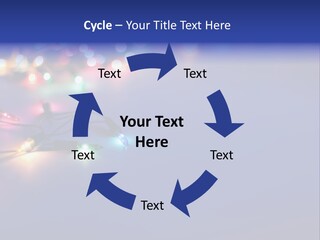 A Group Of Lights On A Table With A Blue Background PowerPoint Template