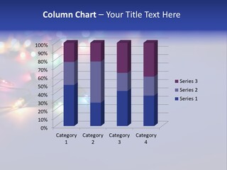 A Group Of Lights On A Table With A Blue Background PowerPoint Template