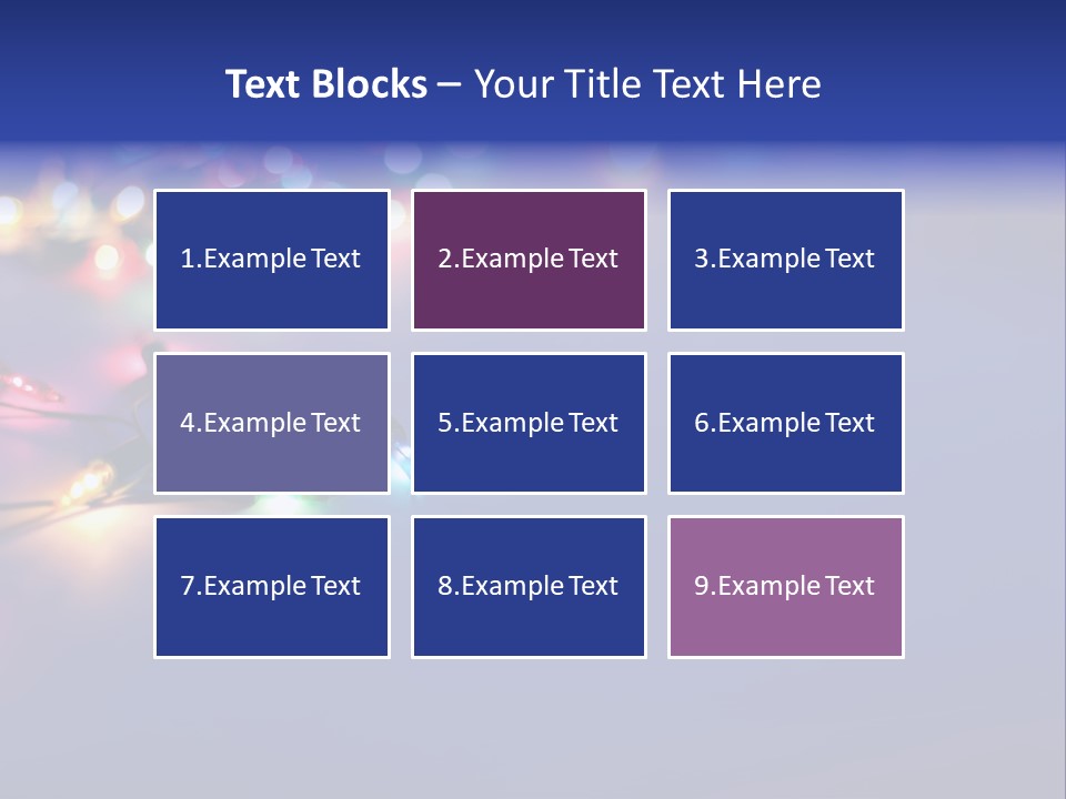 A Group Of Lights On A Table With A Blue Background PowerPoint Template