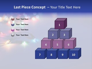 A Group Of Lights On A Table With A Blue Background PowerPoint Template
