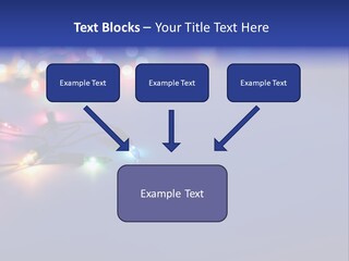 A Group Of Lights On A Table With A Blue Background PowerPoint Template
