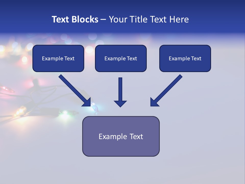 A Group Of Lights On A Table With A Blue Background PowerPoint Template
