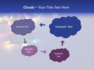 A Group Of Lights On A Table With A Blue Background PowerPoint Template