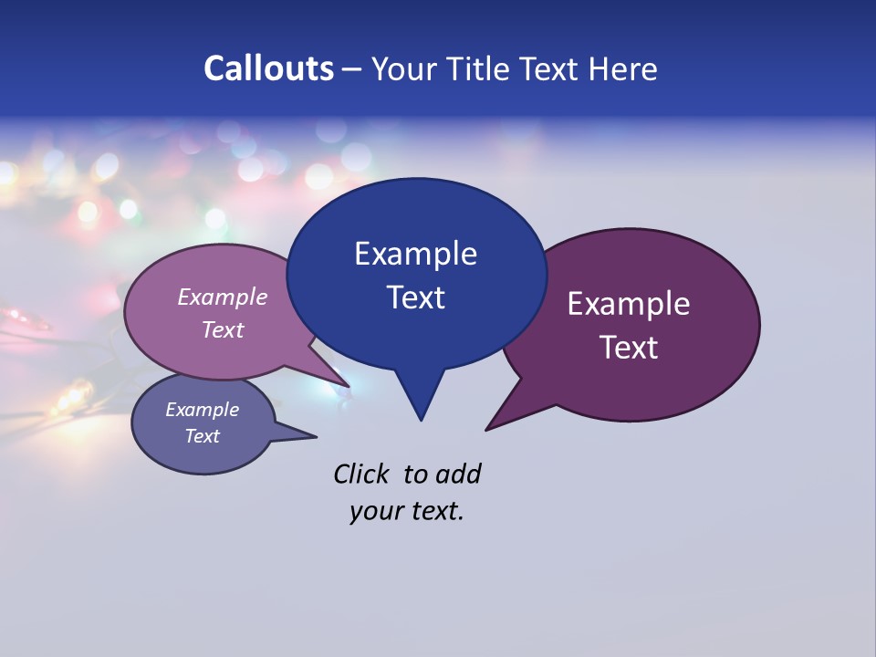 A Group Of Lights On A Table With A Blue Background PowerPoint Template