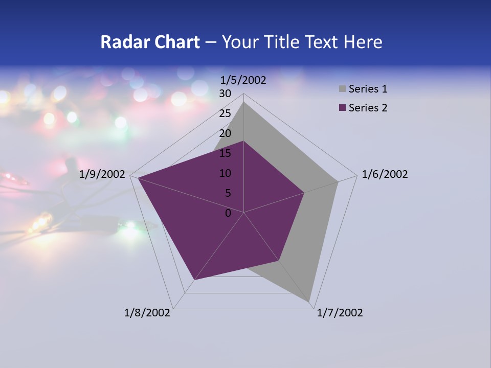 A Group Of Lights On A Table With A Blue Background PowerPoint Template