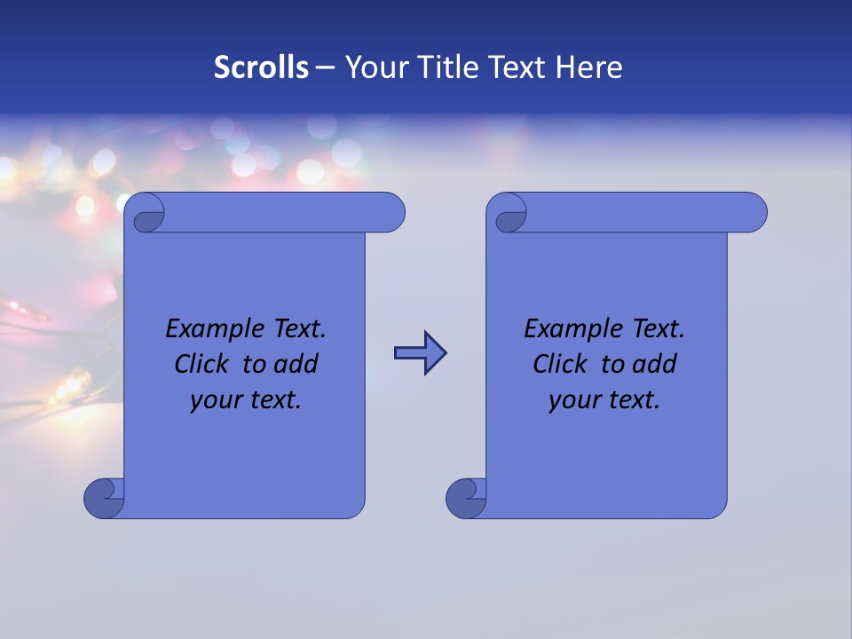 A Group Of Lights On A Table With A Blue Background PowerPoint Template