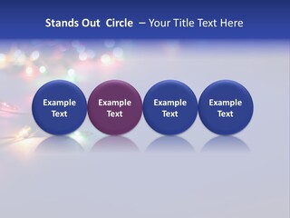 A Group Of Lights On A Table With A Blue Background PowerPoint Template