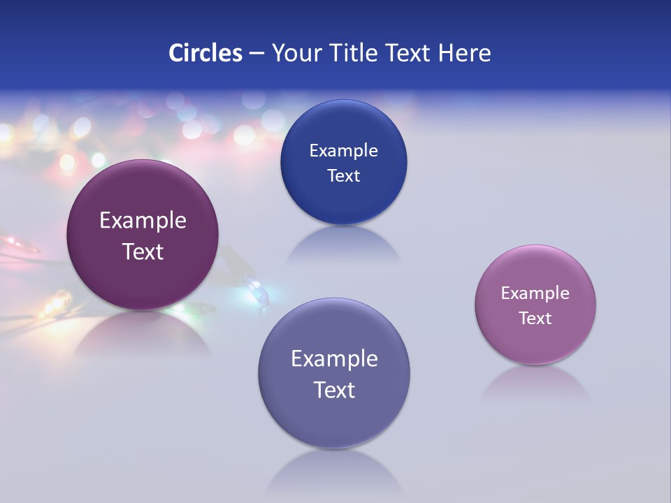 A Group Of Lights On A Table With A Blue Background PowerPoint Template